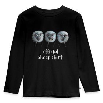 Sheep - Official sheep shirt - Kinder Premium Bio Langarmshirt - Schwarz - Vorne - AI Model Kid Male (0cm)