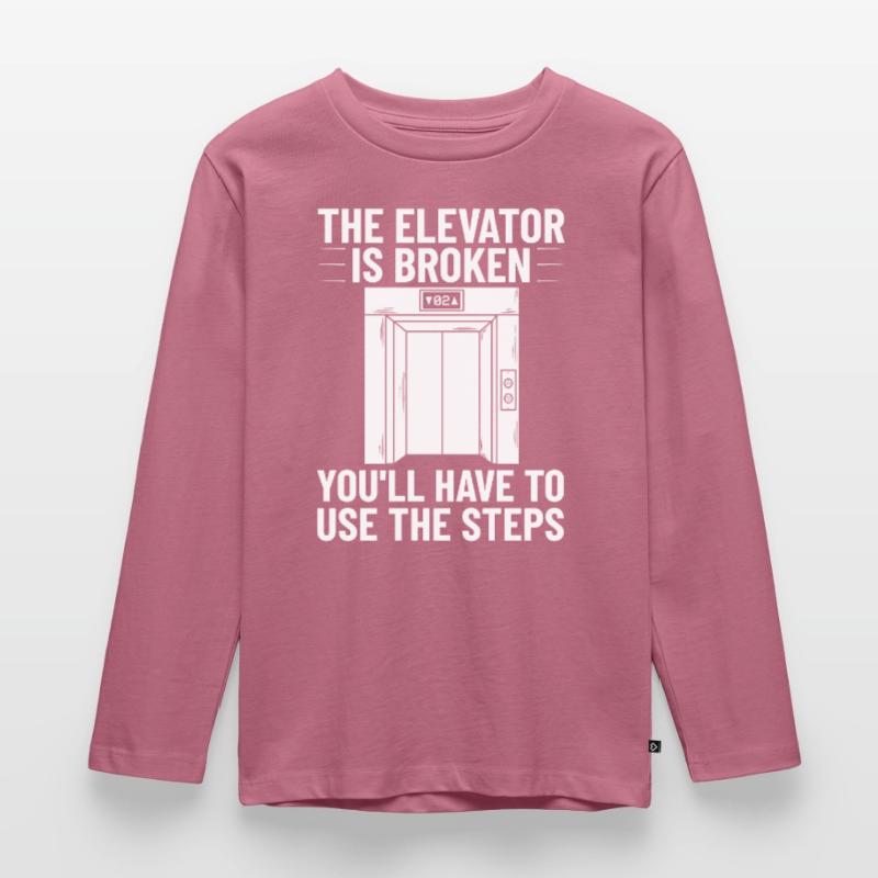 Elevator Elevator System Technician Elevator Lift Kids' Premium Longsleeve Shirt