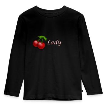 Cherrylady sweet design for cute women - Kids' Premium Longsleeve Shirt - black - Front - AI Model Kid Male (0cm)