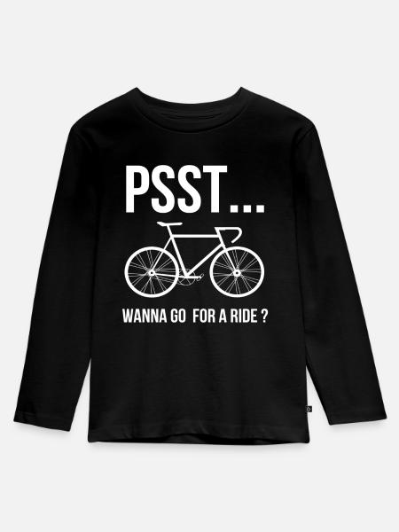 Rennrad - Kinder Premium Bio Langarmshirt - Schwarz