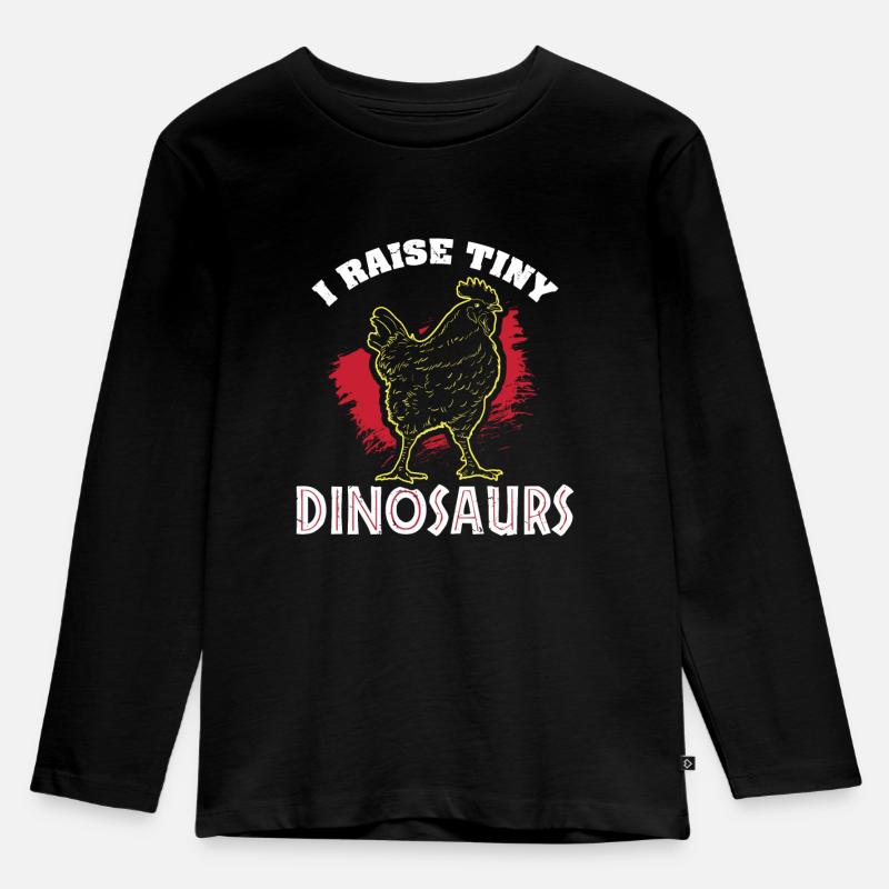 Chicken I Raise Tiny Dinosaurs Gift - Kids' Premium Longsleeve Shirt - black