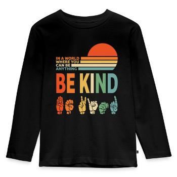 Be child - Kids' Premium Longsleeve Shirt - black - Front - AI Model Kid Male (0cm)
