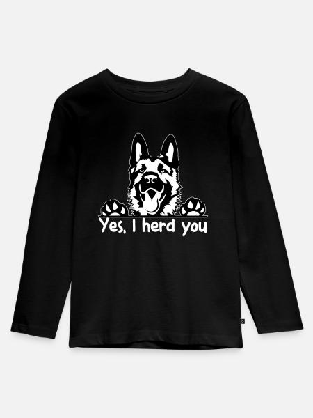 Deutscher Schäferhund - Kinder Premium Bio Langarmshirt - Schwarz