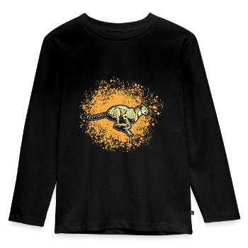 Gepard - Kinder Premium Bio Langarmshirt - Schwarz - Vorne - AI Model Kid Male (0cm)
