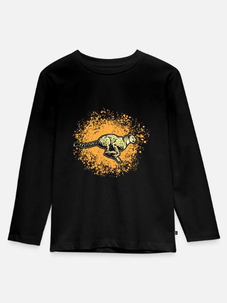 Gepard - Kinder Premium Bio Langarmshirt - Schwarz