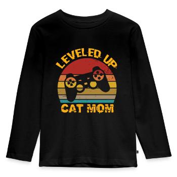 Nivelé Chat Maman Chat Maman Chats - T-shirt manches longues Premium Enfant - noir - Devant - AI Model Kid Male (0cm)