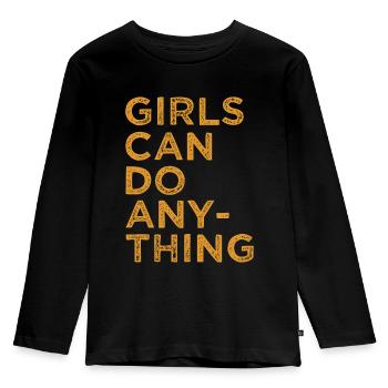 Girls Can Do Anything - Kids' Premium Longsleeve Shirt - black - Front - AI Model Kid Male (0cm)