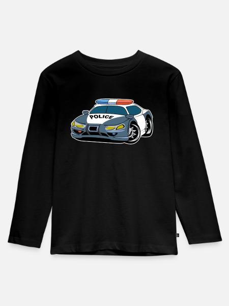 Politi Politibil Policeman fødselsdagsbørn - Premium økologisk langærmet T-shirt til børn - sort