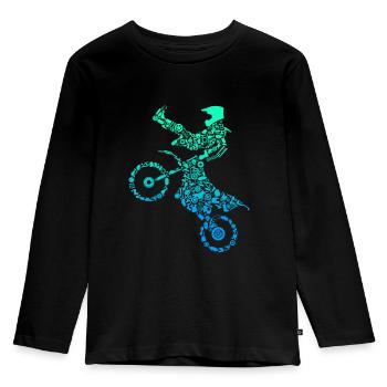 Motocross Supermoto Bike Dirt - Kinder Premium Bio Langarmshirt - Schwarz - Vorne - AI Model Kid Male (0cm)