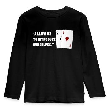 Poker Aces Texas Hold'em - Kids' Premium Longsleeve Shirt - black - Front - AI Model Kid Male (0cm)