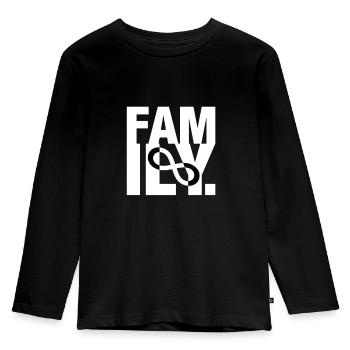 family - Kids' Premium Longsleeve Shirt - black - Front - AI Model Kid Male (0cm)