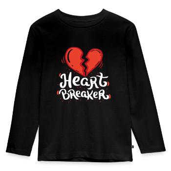 Heartbreaker Liebe Herz Romantik Beziehung Herz - Kinder Premium Bio Langarmshirt - Schwarz - Vorne - AI Model Kid Male (0cm)
