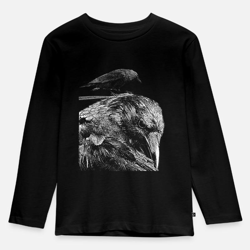 Rabe - Kinder Premium Bio Langarmshirt - Schwarz