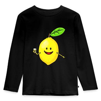 Citron mignon - T-shirt manches longues Premium Enfant - noir - Devant - AI Model Kid Male (0cm)