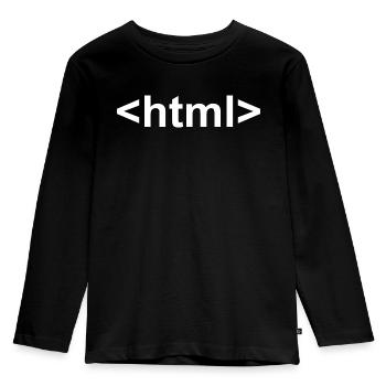 Ordinateur nerd informatique science html internet cadeau - T-shirt manches longues Premium Enfant - noir - Devant - AI Model Kid Male (0cm)