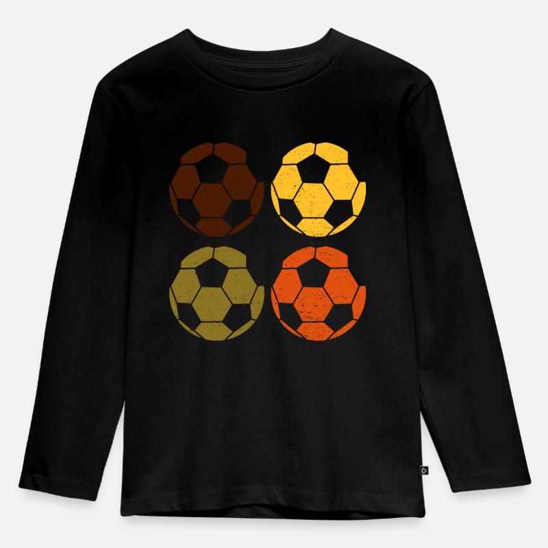 Fußball - Kinder Premium Bio Langarmshirt - Schwarz