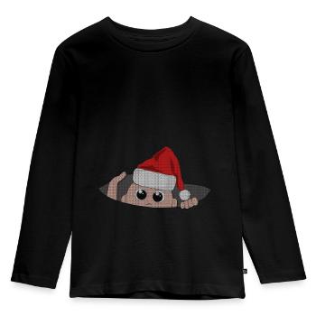 Baby Santa Claus Christmas Pregnant Mom Gift - Kids' Premium Longsleeve Shirt - black - Front - AI Model Kid Male (0cm)