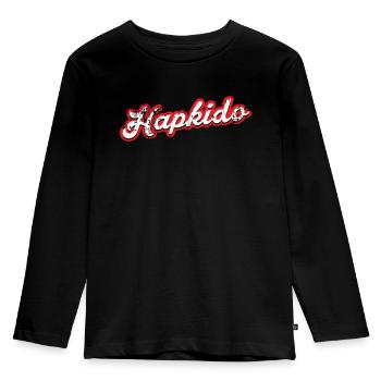 hapkido - vintage & distressed - Kinder Premium Bio Langarmshirt - Schwarz - Vorne - AI Model Kid Male (0cm)