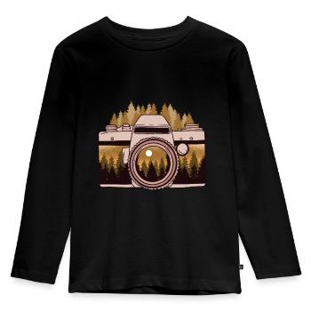 Camara Forest Photograph Kamera - Kinder Premium Bio Langarmshirt - Schwarz - Vorne - AI Model Kid Male (0cm)