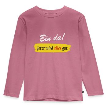 Je suis là maintenant tout ira bien - dire drôle - T-shirt manches longues Premium Enfant - mauve - Devant - AI Model Kid Female (0cm)