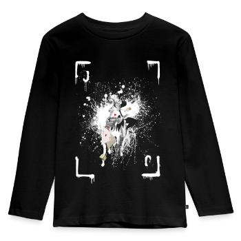 joker card game card - Kids' Premium Longsleeve Shirt - black - Front - AI Model Kid Male (0cm)