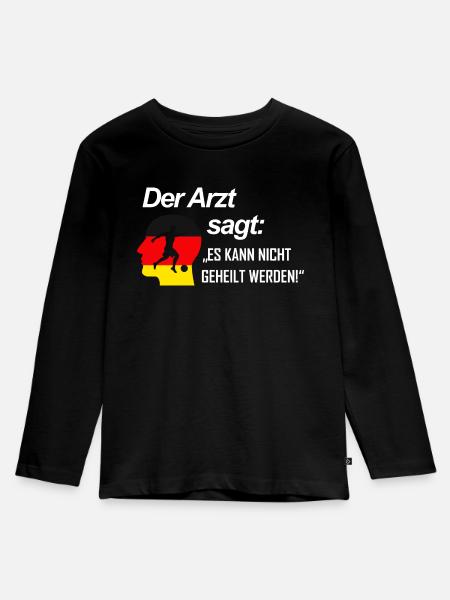 Fussball Süchtig Deutschland Arzt Geschenkidee - Kinder Premium Bio Langarmshirt - Schwarz