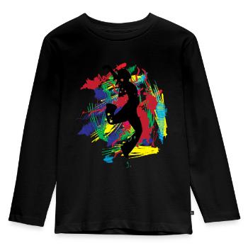 Dance Designer T-Shirt // Gift Gift Idea - Kids' Premium Longsleeve Shirt - black - Front - AI Model Kid Male (0cm)