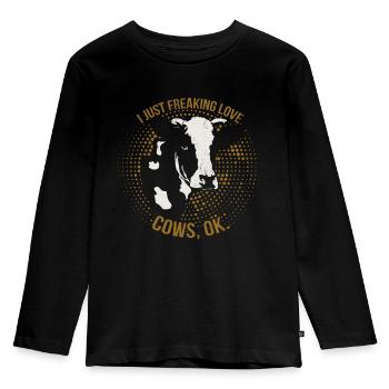 vache - T-shirt manches longues Premium Enfant - noir - Devant - AI Model Kid Male (0cm)