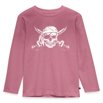 Pirate's head buccaneer eye patch gift - Kids' Premium Longsleeve Shirt - mauve - Front - AI Model Kid Female (0cm)