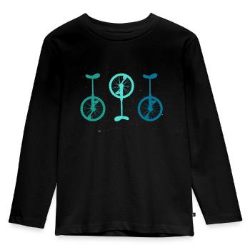 Vintage Einräder - Kinder Premium Bio Langarmshirt - Schwarz - Vorne - AI Model Kid Male (0cm)