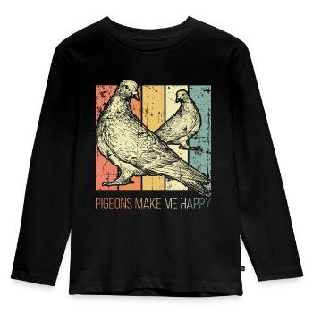 Carrier pigeon pigeon - Kids' Premium Longsleeve Shirt - black - Front - AI Model Kid Male (0cm)