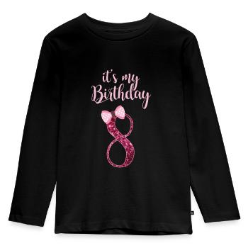 8. Geburtstag Mädchen 8 Jahre Prinzessin Geschenk - Kinder Premium Bio Langarmshirt - Schwarz - Vorne - AI Model Kid Male (0cm)