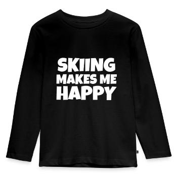 skieur - T-shirt manches longues Premium Enfant - noir - Devant - AI Model Kid Male (0cm)