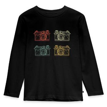 fotografía - Camiseta ecológica prémium de manga larga para niños - negro - delante - AI Model Kid Male (0cm)