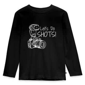 Fotografie - Kinder Premium Bio Langarmshirt - Schwarz - Vorne - AI Model Kid Male (0cm)