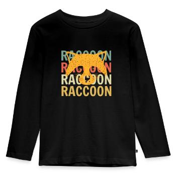 racoon - Kids' Premium Longsleeve Shirt - black - Front - AI Model Kid Male (0cm)