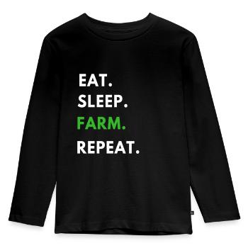 Landwirt - Kinder Premium Bio Langarmshirt - Schwarz - Vorne - AI Model Kid Male (0cm)