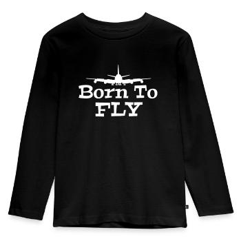 Pilot - Kinder Premium Bio Langarmshirt - Schwarz - Vorne - AI Model Kid Male (0cm)