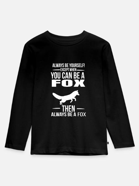 Fuchs - Kinder Premium Bio Langarmshirt - Schwarz