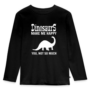 Dinosaurier - Kinder Premium Bio Langarmshirt - Schwarz - Vorne - AI Model Kid Male (0cm)