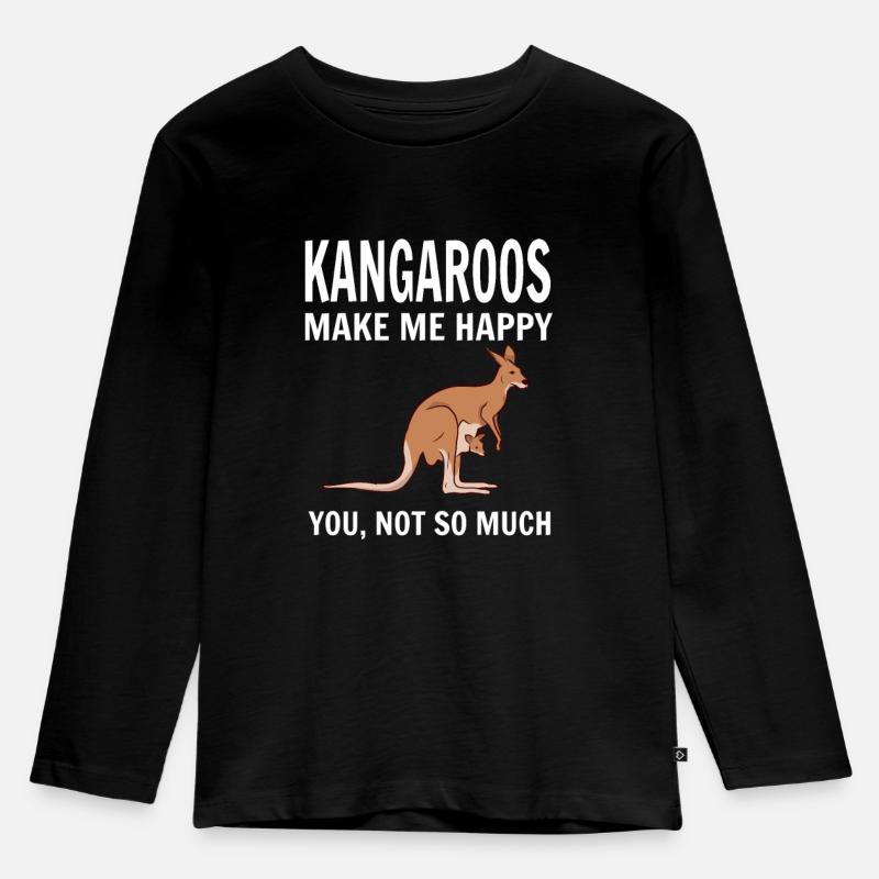 Känguru - Kinder Premium Bio Langarmshirt - Schwarz