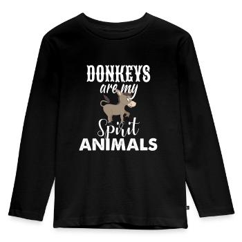 Donkey - Kids' Premium Longsleeve Shirt - black - Front - AI Model Kid Male (0cm)