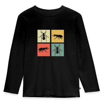 ant - Kids' Premium Longsleeve Shirt - black - Front - AI Model Kid Male (0cm)