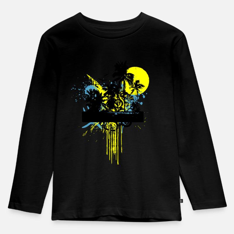 nature - Kinder Premium Bio Langarmshirt - Schwarz