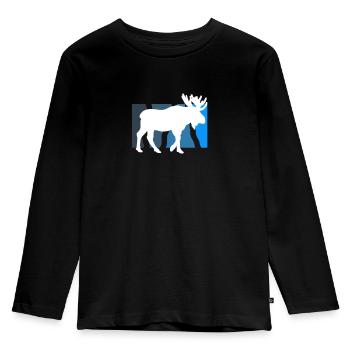 Elch - Kinder Premium Bio Langarmshirt - Schwarz - Vorne - AI Model Kid Male (0cm)