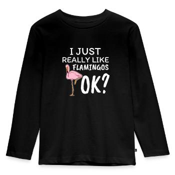 flamant - T-shirt manches longues Premium Enfant - noir - Devant - AI Model Kid Male (0cm)