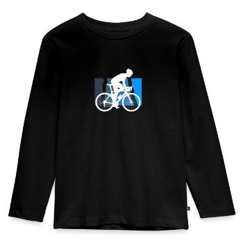 Fahrradfahren - Kinder Premium Bio Langarmshirt - Schwarz - Vorne - AI Model Kid Male (0cm)
