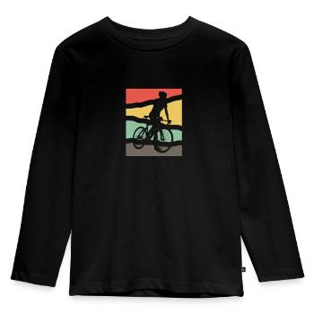 Fahrradfahren - Kinder Premium Bio Langarmshirt - Schwarz - Vorne - AI Model Kid Male (0cm)