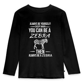 Zebra - Kinder Premium Bio Langarmshirt - Schwarz - Vorne - AI Model Kid Male (0cm)