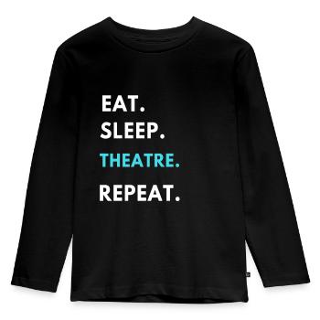 Theater - Kinder Premium Bio Langarmshirt - Schwarz - Vorne - AI Model Kid Male (0cm)